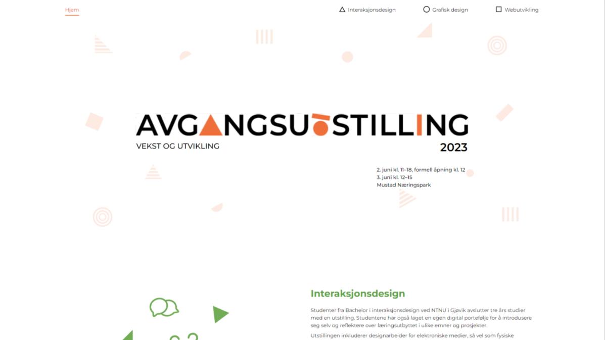 Image of the front page of Avgangsutstilling 2023